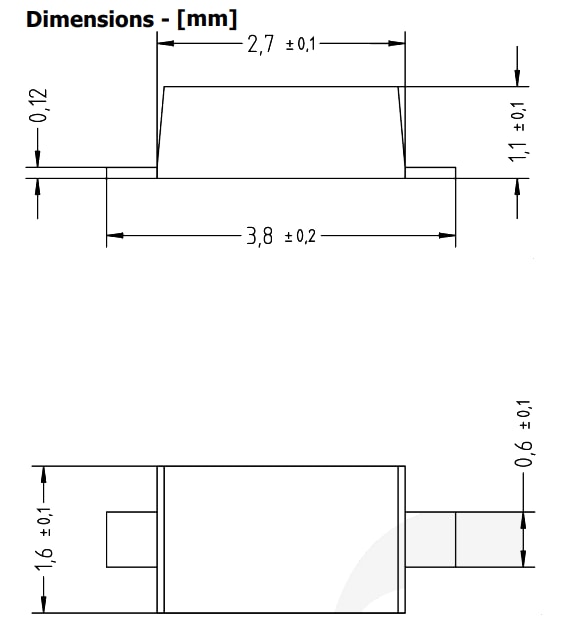 Mechanical Drawing - Diotec Semiconductor BAS16WH-AQ SMD Small Signal Diode